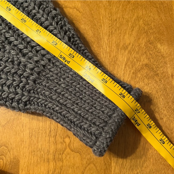 H&M Chunky Sweater Womens L Grey Knit Mock Neck Boxy Oversized W/Flaw - Picture 9 of 10